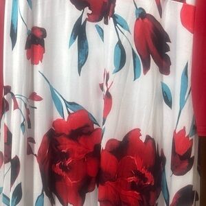 Floral Red and Blue Dress